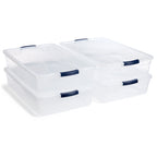 Rubbermaid Cleverstore Clear 32 Qt, 6 Pack Stackable Plastic Storage Bins with Lids, Great for Closet and Laundry Storage, Organizing in the Home