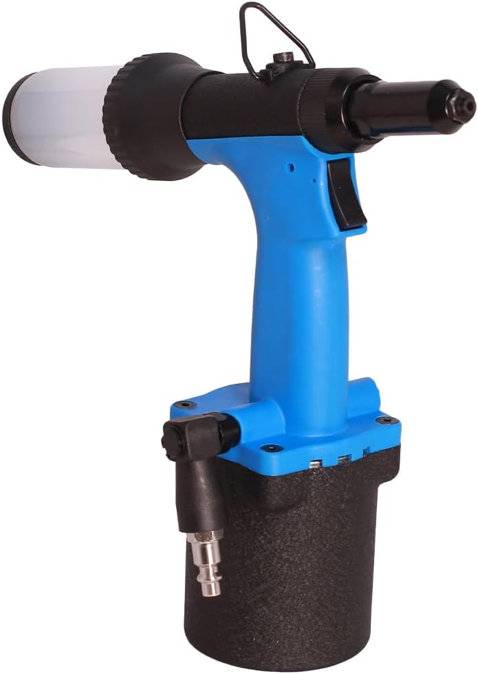 Self-Suction Pneumatic Rivet Gun Air Pop Riveter Gun Kit, 3/16", 5/32", 1/8", 3/32" Hydraulic Riveting Tool for High Power Air Compressor, w/Extra Jaws