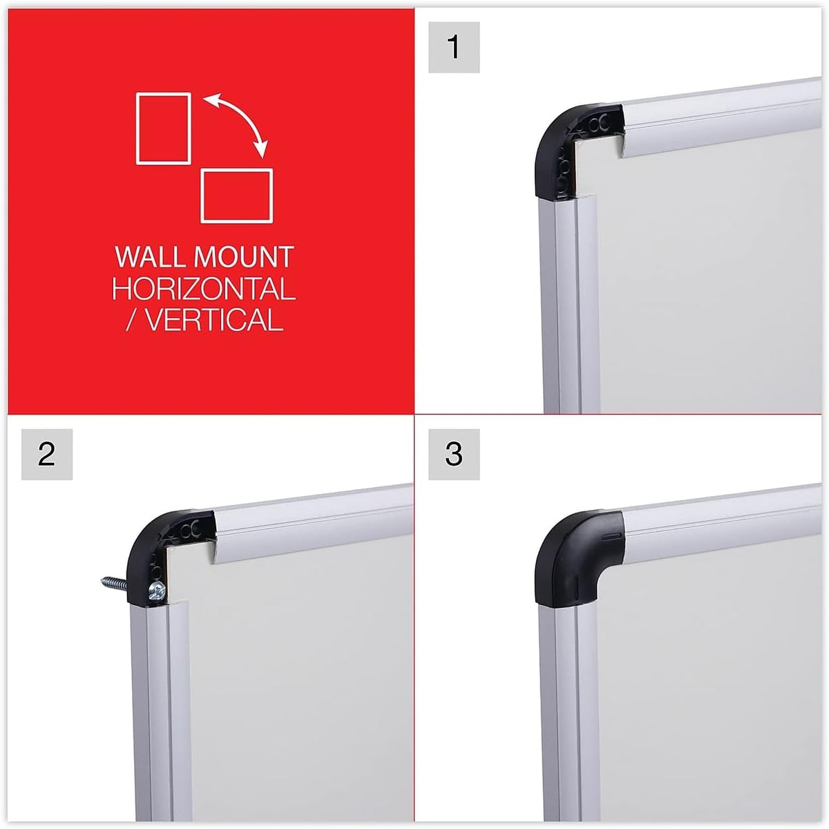 Universal 43725 Dry Erase Board, Melamine, 72 x 48, White, Black/Gray Aluminum/Plastic Frame