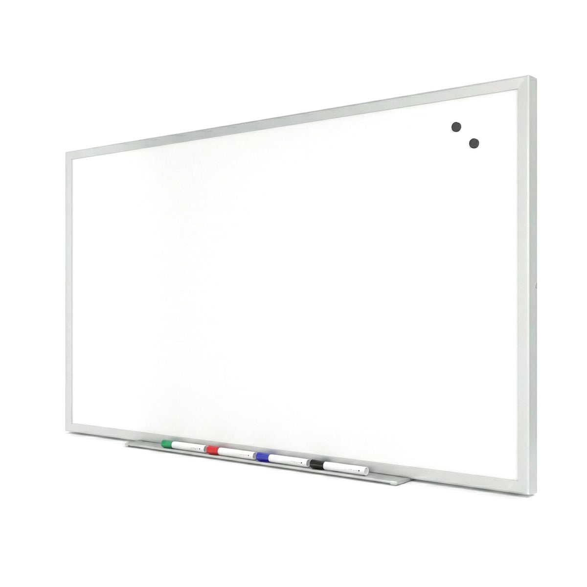 TRU RED Magnetic Steel Dry Erase Board, 5 ft x 3 ft, Black Frame