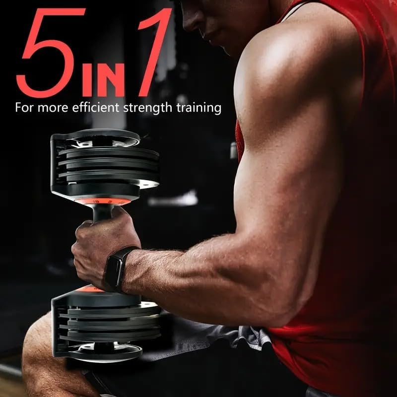 Adjustable Dumbbells 55LBS Dumbbell Set with Tray for Fitness,1-Sec Adjustable Weights Dumbbells Set,with Anti-Slip Texture Handle, Weight Set For Home Gym Suit both Men and Women