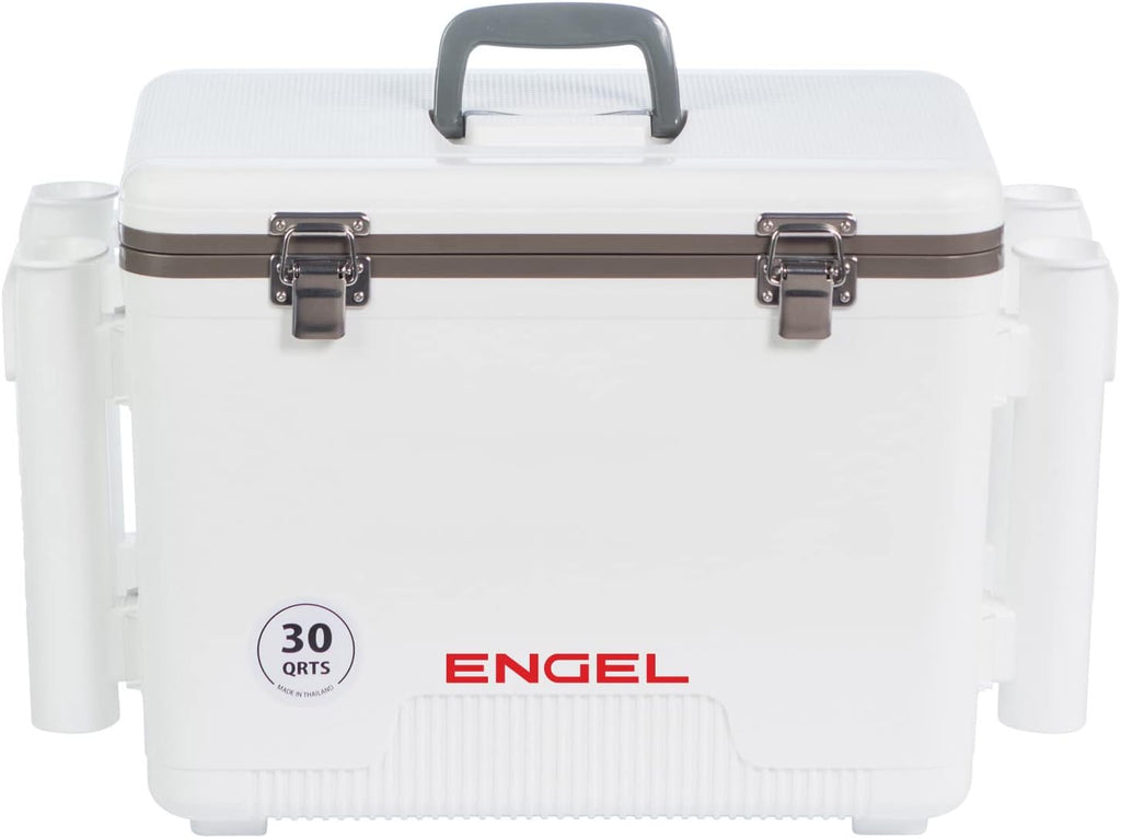 Engel UC30 Leak-Proof, Air Tight, Fishing Drybox Cooler with Built-in Fishing Rod Holders, Also Makes The Perfect Hard Shell Lunchbox for Men and Women