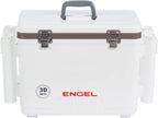 Engel UC30 Leak-Proof, Air Tight, Fishing Drybox Cooler with Built-in Fishing Rod Holders, Also Makes The Perfect Hard Shell Lunchbox for Men and Women