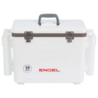 Engel UC30 Leak-Proof, Air Tight, Fishing Drybox Cooler with Built-in Fishing Rod Holders, Also Makes The Perfect Hard Shell Lunchbox for Men and Women