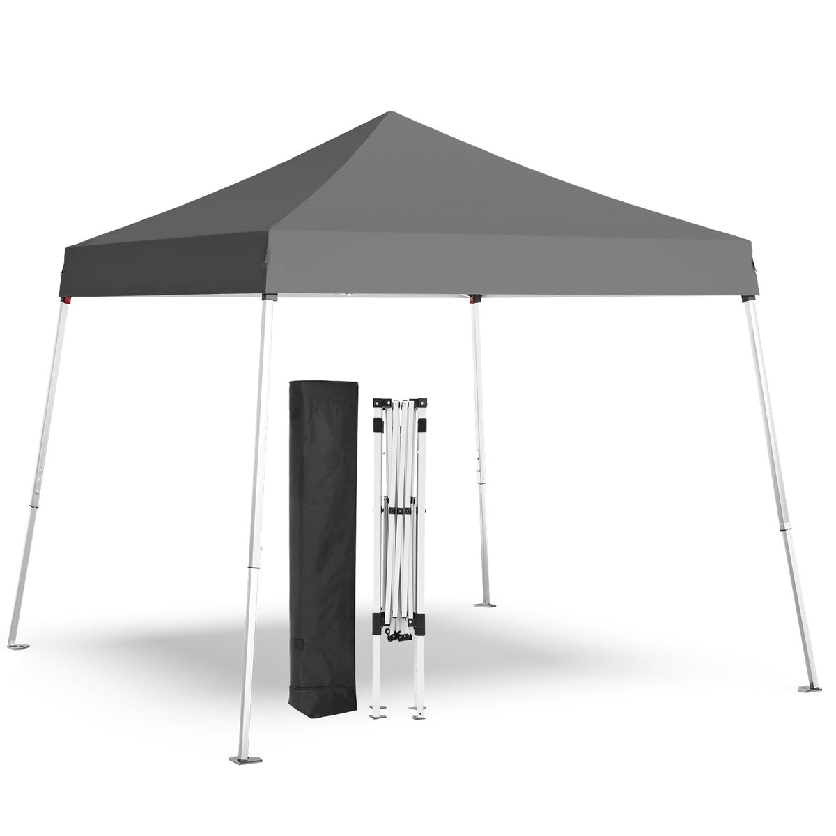 Shades 10x10 Pop Up Canopy, Heavy Duty Beach Tent with Carrying Bag for Easy Moving, Sun Shelter for Parties, Events, Camping, Outdoor Gazebo with 420D PU Coated Waterproof White Fabric