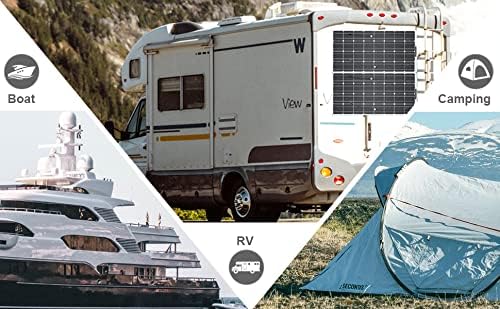 400W Solar Panel Semi Flexible (4pcs 100W) Mono Solar Module for Garden Shed, Camping, Mobile Home, Ideal for 12v Car Battery
