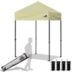 Eurmax USA 10x10ft Pop Up Canopy,Commercial Instant Tent for Outdoor Events,Patented No-Tip Rolling Storage Bag with 4 Sandbags,UV & Water Resistant,Heavy Duty Portable Shelter Gazebo,White