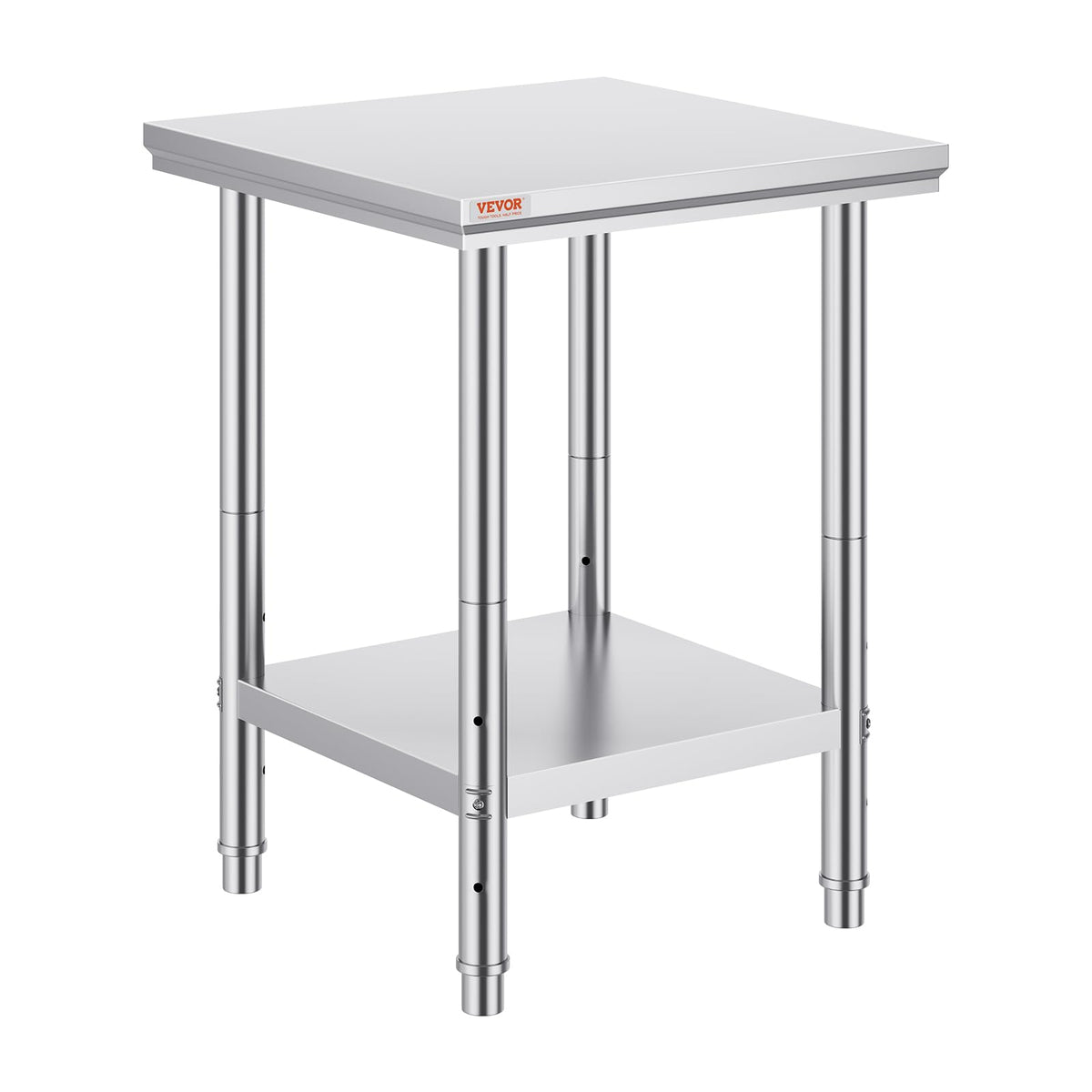 Vevor Mophorn Stainless Steel Work Table 36x24 Inch with 4 Wheels, Casters Heavy Duty Food Prep Worktable for Commercial Kitchen Restaurant, Silver