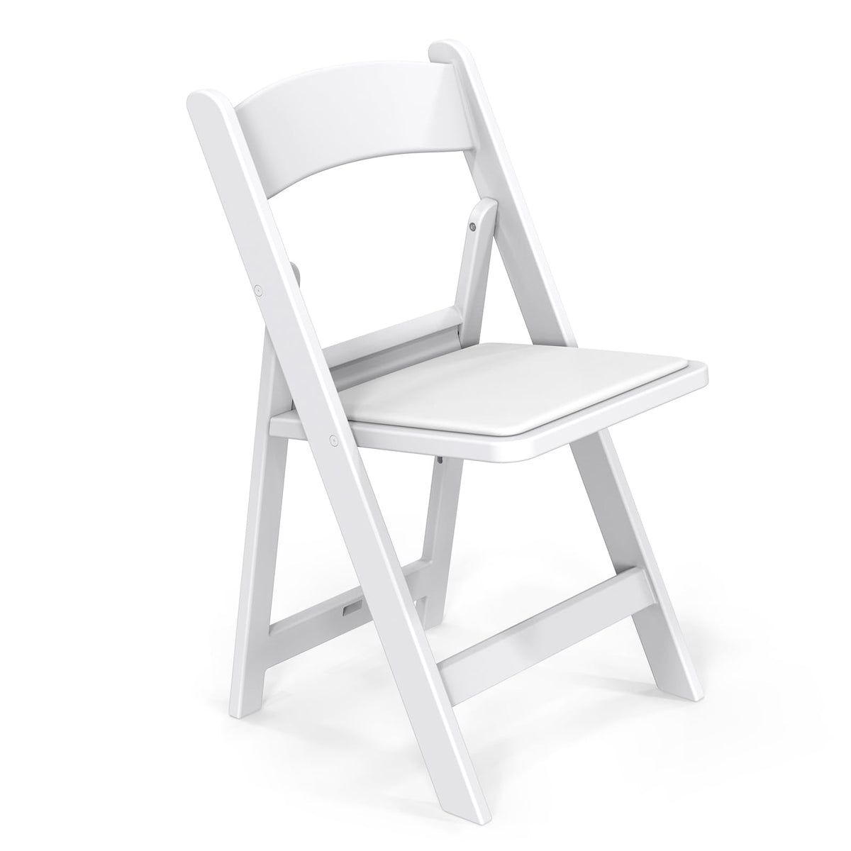 FCH Plastic Folding Chair with Padded Seat, Resin Foldable Chairs with Soft Cushion, Comfortable and Sturdy, Suitable for Indoor and Outdoor, Parties, Weddings, Commercial Events, Black, 4 Pack