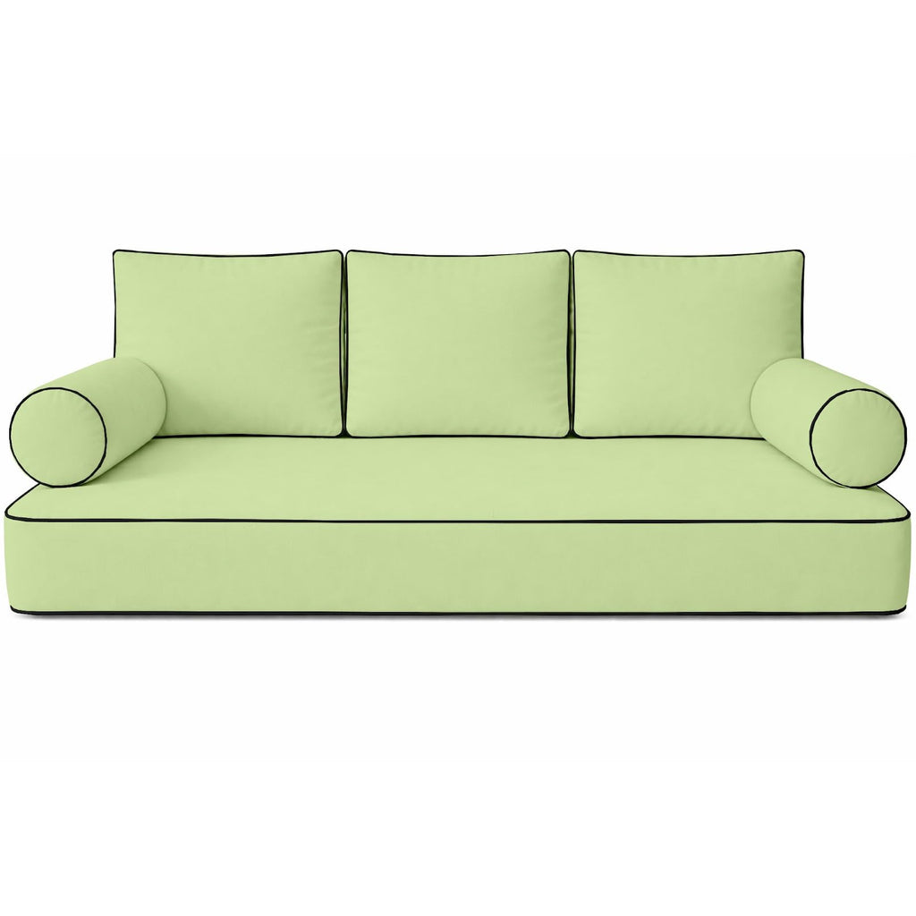 Cottington Lane 5 Piece Outdoor Daybed Cushion Cover Set, Twin Size Fitted 39" x 75" with 6" Deep Fit, Waterproof Indoor Daybed/Porch Swing Bed Mattress & Pillow Bolster Cushion Cover, Light Grey