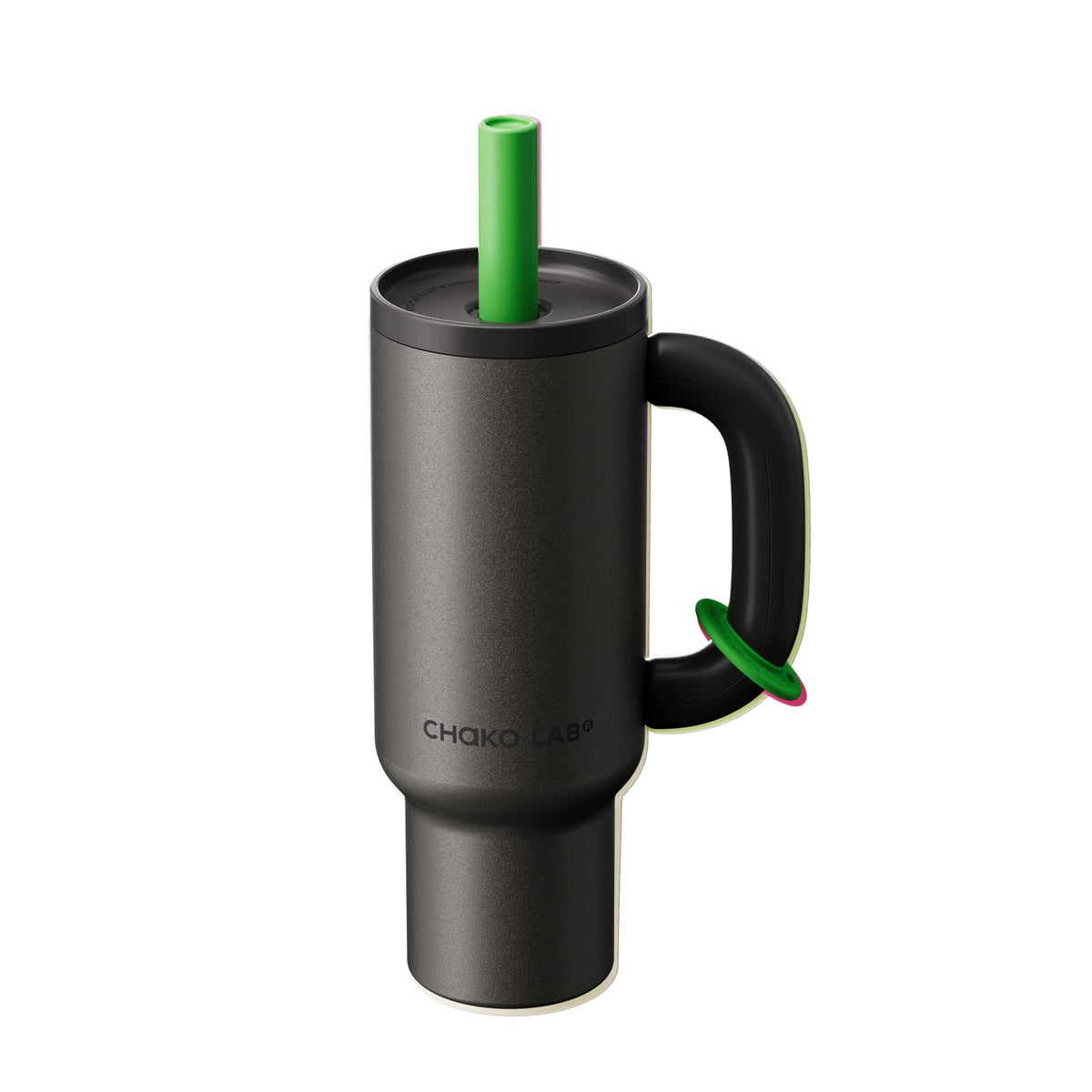 CHAKO LAB BaWang Insulated Tumbler | Tumbler with Handle and Straw 33oz | Cup Holder Friendly for Travel | Leakproof Water Bottle | BPA-Free | Midnight