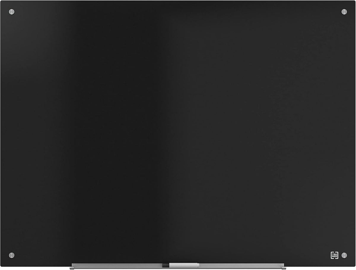 TRU RED Magnetic Tempered Glass Dry Erase Board, White, 3x2 Ft