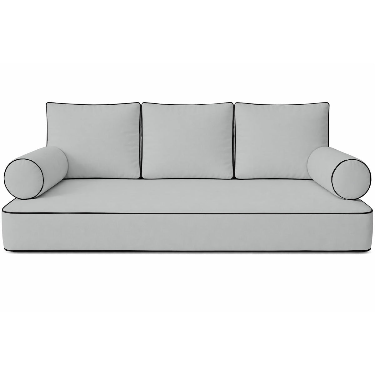 Cottington Lane 5 Piece Outdoor Daybed Cushion Cover Set, Twin Size Fitted 39" x 75" with 6" Deep Fit, Waterproof Indoor Daybed/Porch Swing Bed Mattress & Pillow Bolster Cushion Cover, Light Grey