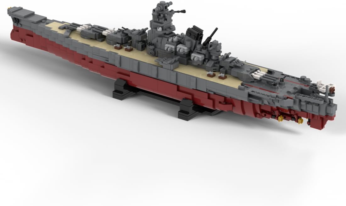 Musashi Battleship Military Building Blocks Set, Collectible Japanese Navy Battleship Model to Build and Display, Gift Ideal for Military Enthusiasts, G-60429-7 (1508PCS)