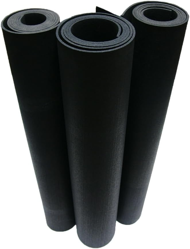 Rubber-Cal Recycled Flooring 3/8 in. x 4 ft. x 8 ft. - Black Rubber Mats