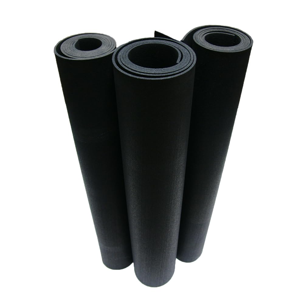 Rubber-Cal Recycled Flooring 3/8 in. x 4 ft. x 7 ft. - Black Rubber Mats