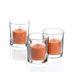 Set of 144 Richland Votive Candles White Unscented and 144 Clear Glass Eastland Votive Holders