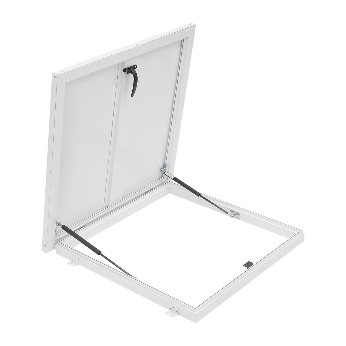 Roof Hatch, Roof Access Hatch,Roof Security Door with Hydraulic Support Rod and Switch Type Handle,Commercial Manhole Cellar Export Lid,Attic Skylights Roof Hatch Vent Access Door (Black-25.6x25.6)