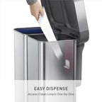 simplehuman Step Recycler, 58L / 15.3 Gallon Dual Compartment Kitchen Trash Can, 150,000-Step Pedal, Lid Shox® Technology, Liner Rim System, Liner Pocket®, Brushed Stainless Steel with Plastic Lid