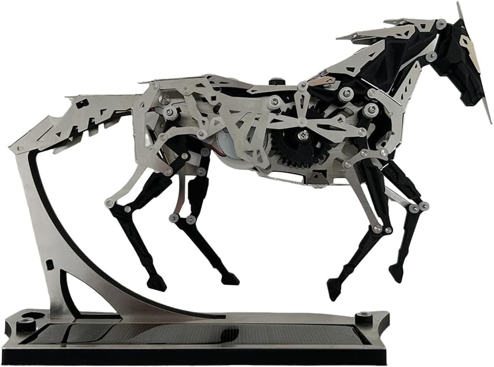 3D Metal Puzzle Mechanical Horse Model Kit, 165PCS Steampunk Creature DIY Assembly Puzzle with Movable Details, Creative Gift for Adults & Teens, Industrial Style Desk Decor & STEM Building Kit