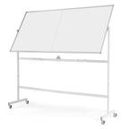 Double-Sided Mobile Whiteboard on Wheels, 72" x 36" Large Dry Erase Board with Stand & Aluminum Alloy Frame, Rolling Magnetic Standing Whiteboard for Office & Classroom (Black)