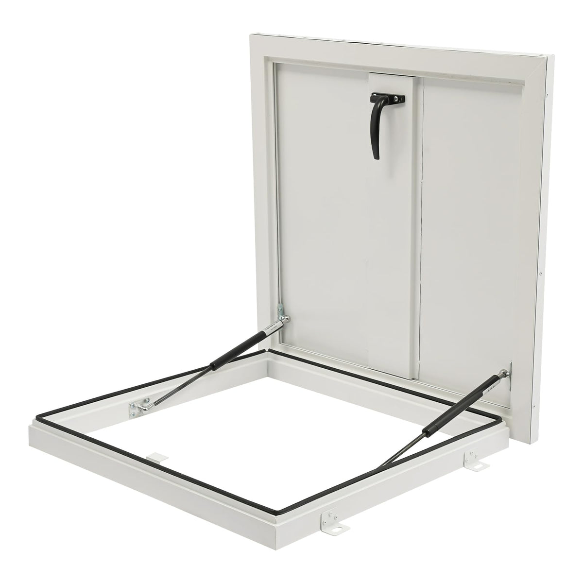 Roof Hatch, Galvanized Powder Coated Steel Roof Hatch Roof Steel Security Door Roof Access Hatch (19.7" L x 19.7" W White)