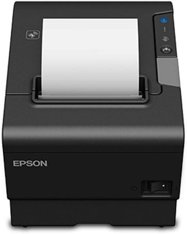 Epson TM-T88VI Thermal Receipt Printer - Ethernet, USB and Serial Interfaces, Black, Ps-180 Power Supply and AC Cable (Renewed)