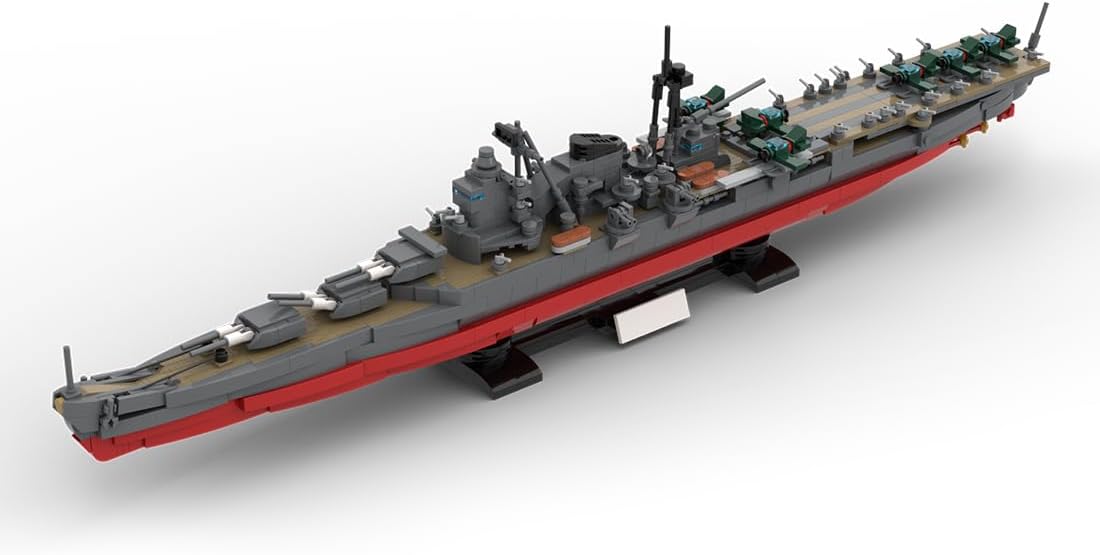 1/300 Scale Military WWII Japanese Heavy Cruiser Building Blocks Set for Adults, Collectible Army Model and Display Toys Gifts (1539PCS)