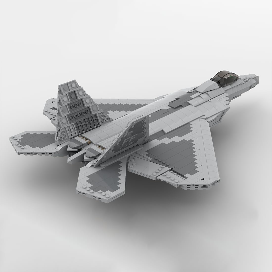 1/35 Scale F-22 Fighter Building Blocks Set, Military Aircraft Model DIY Assembly Kits, Collectible Military-Themed Display Model for Collectors & Enthusiasts, MOC-105520 (1624PCS)