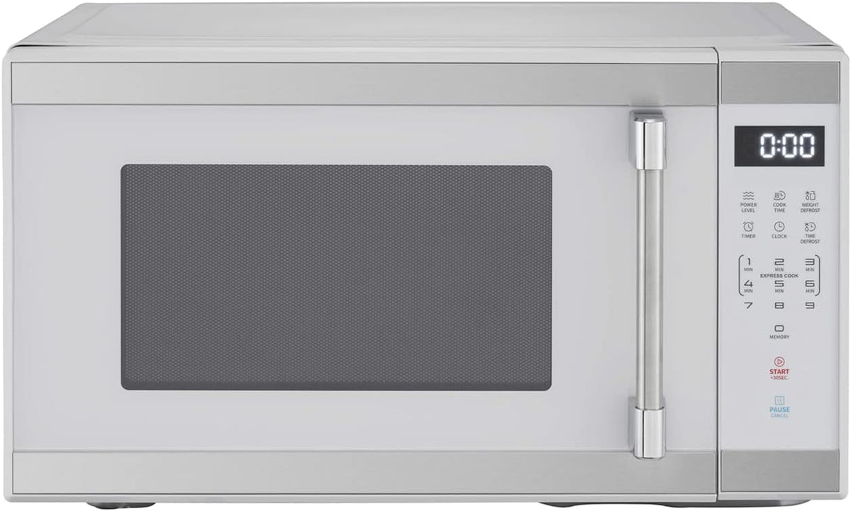 1.1 Cu. ft. 1000 W Mid Size Microwave Oven, 1000W, White Stainless Steel