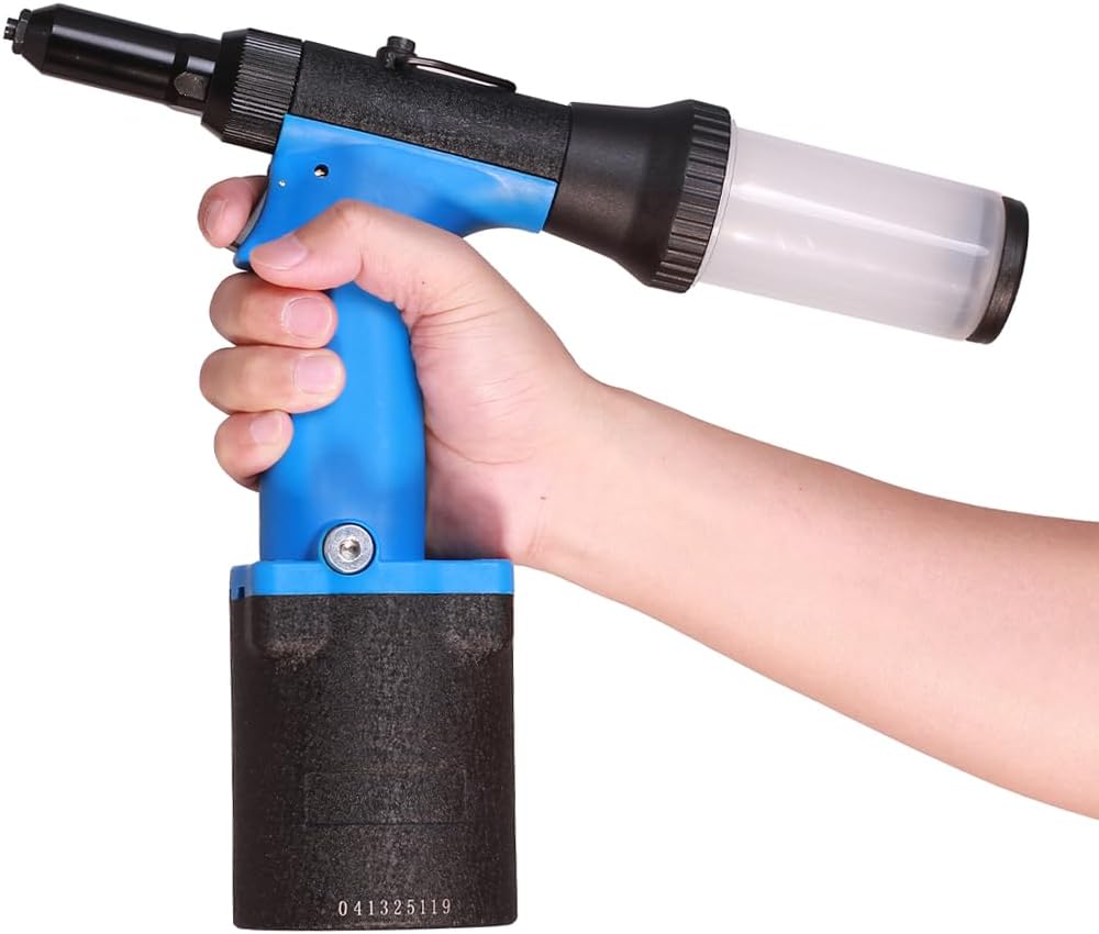 Self-Suction Pneumatic Rivet Gun Air Pop Riveter Gun Kit, 3/16", 5/32", 1/8", 3/32" Hydraulic Riveting Tool for High Power Air Compressor, w/Extra Jaws