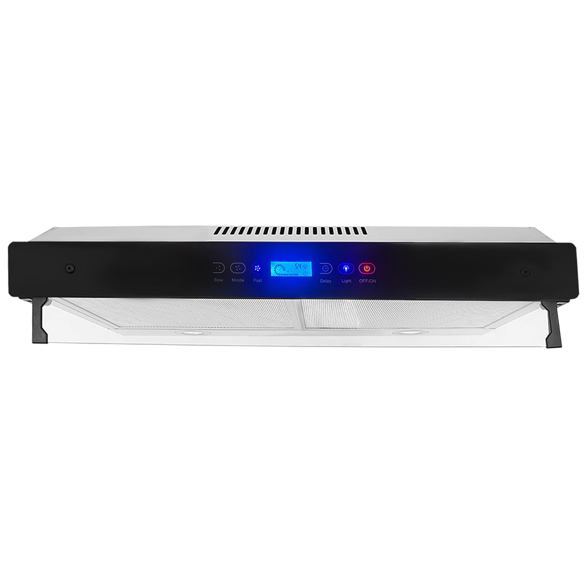 30 Inch Range Hood Under Cabinet, Cold-rolled Steel Plate Kitchen Range Hood with 3 Speeds Exhaust Fan, with LED Lights 2 Pcs Baffle Filters, Silver