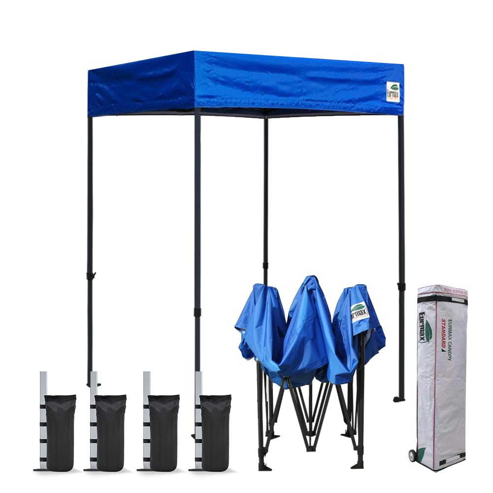 Eurmax USA 10x10ft Pop Up Canopy,Commercial Instant Tent for Outdoor Events,Patented No-Tip Rolling Storage Bag with 4 Sandbags,UV & Water Resistant,Heavy Duty Portable Shelter Gazebo,White