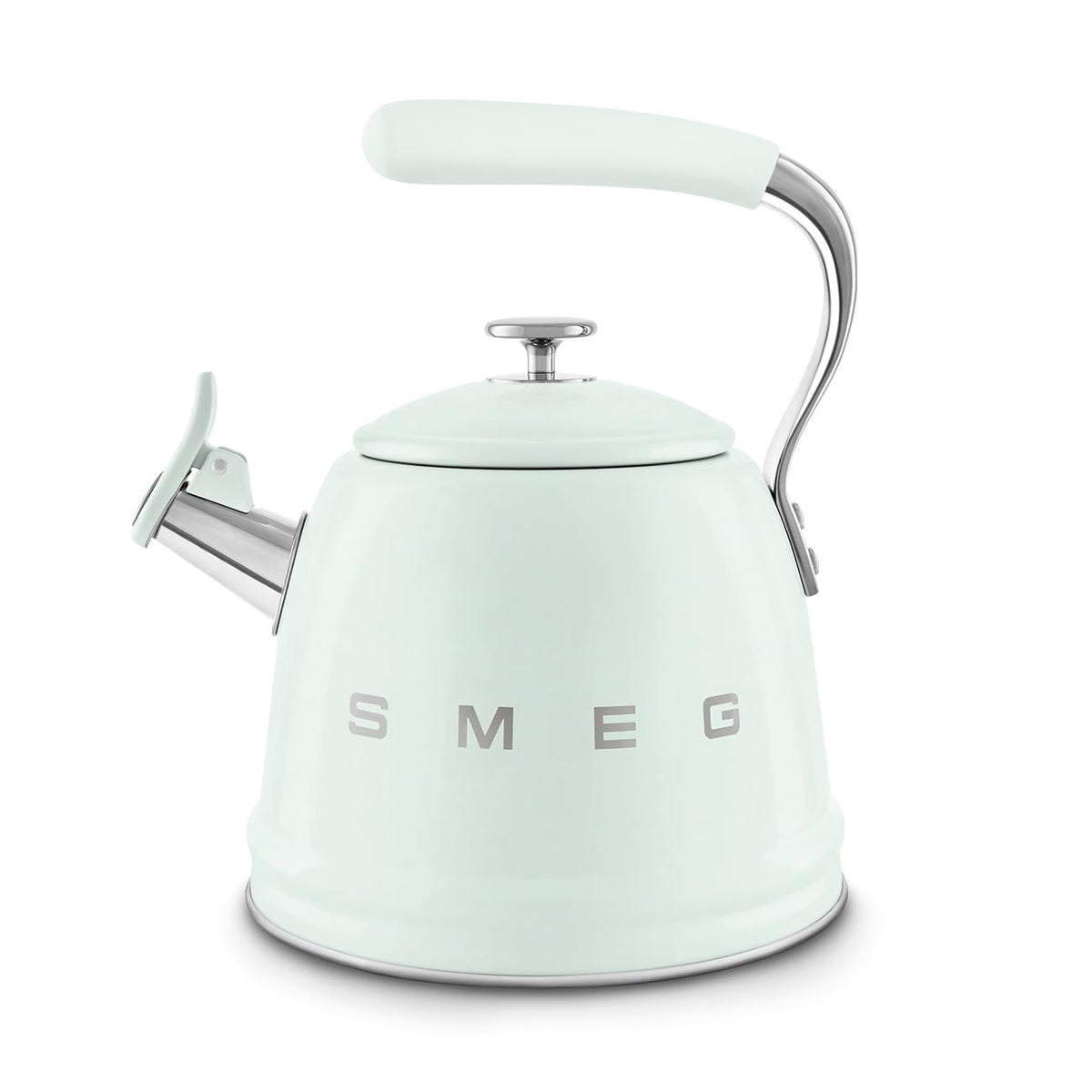 SMEG Stovetop Whistling Kettle – 50s Retro Style, 2.3 Liter (10 Cup / 2.4 Quart) Stainless Steel Tea Kettle with Iconic Design & Whistle – Premium Kitchen Statement Piece-Cream