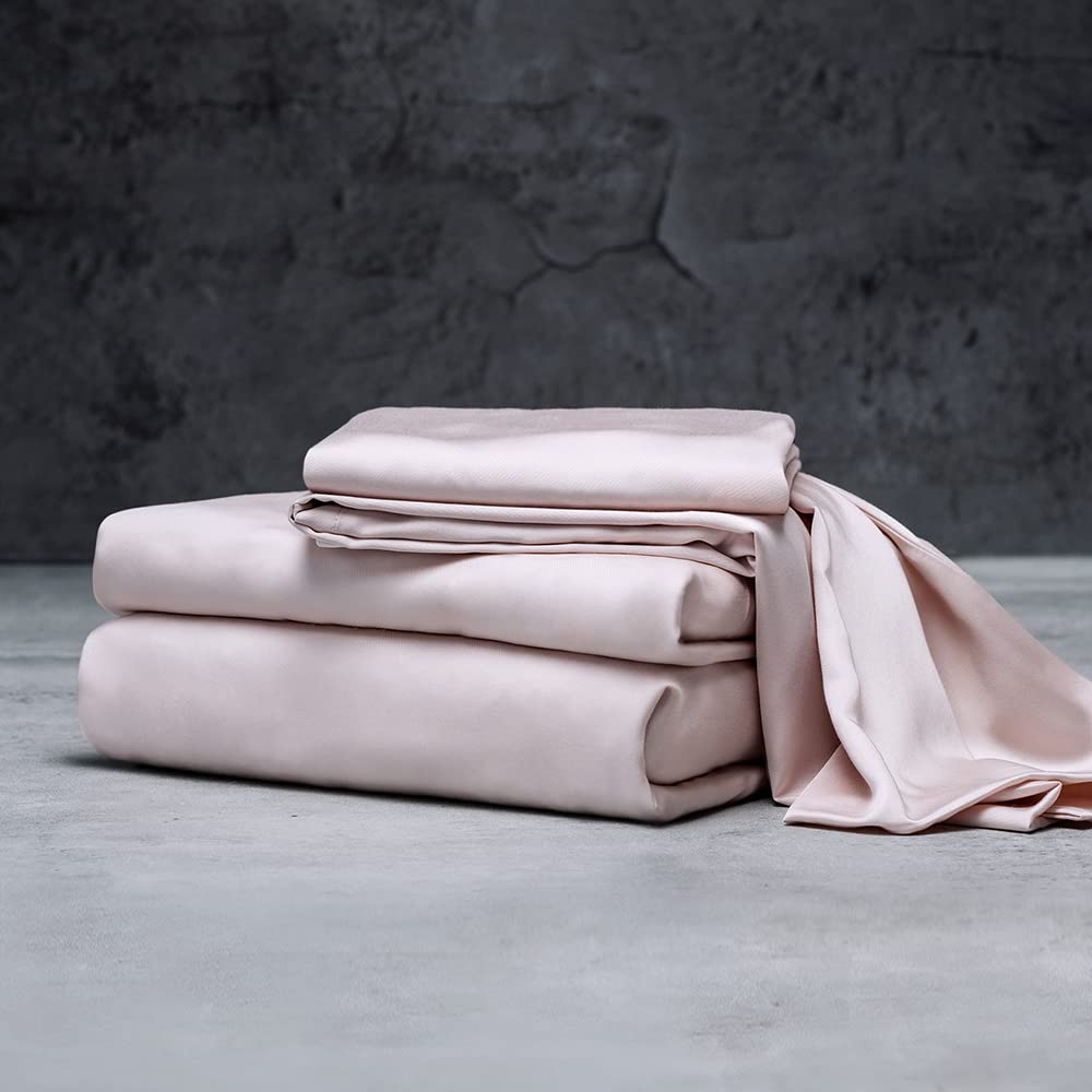 LUXOME Luxury Sheet Set | 100% Rayon (Viscose) from Bamboo | Queen Size - Charcoal | Deep Pockets | 4-Piece Set (Fitted, Flat, 2 Pillowcases)