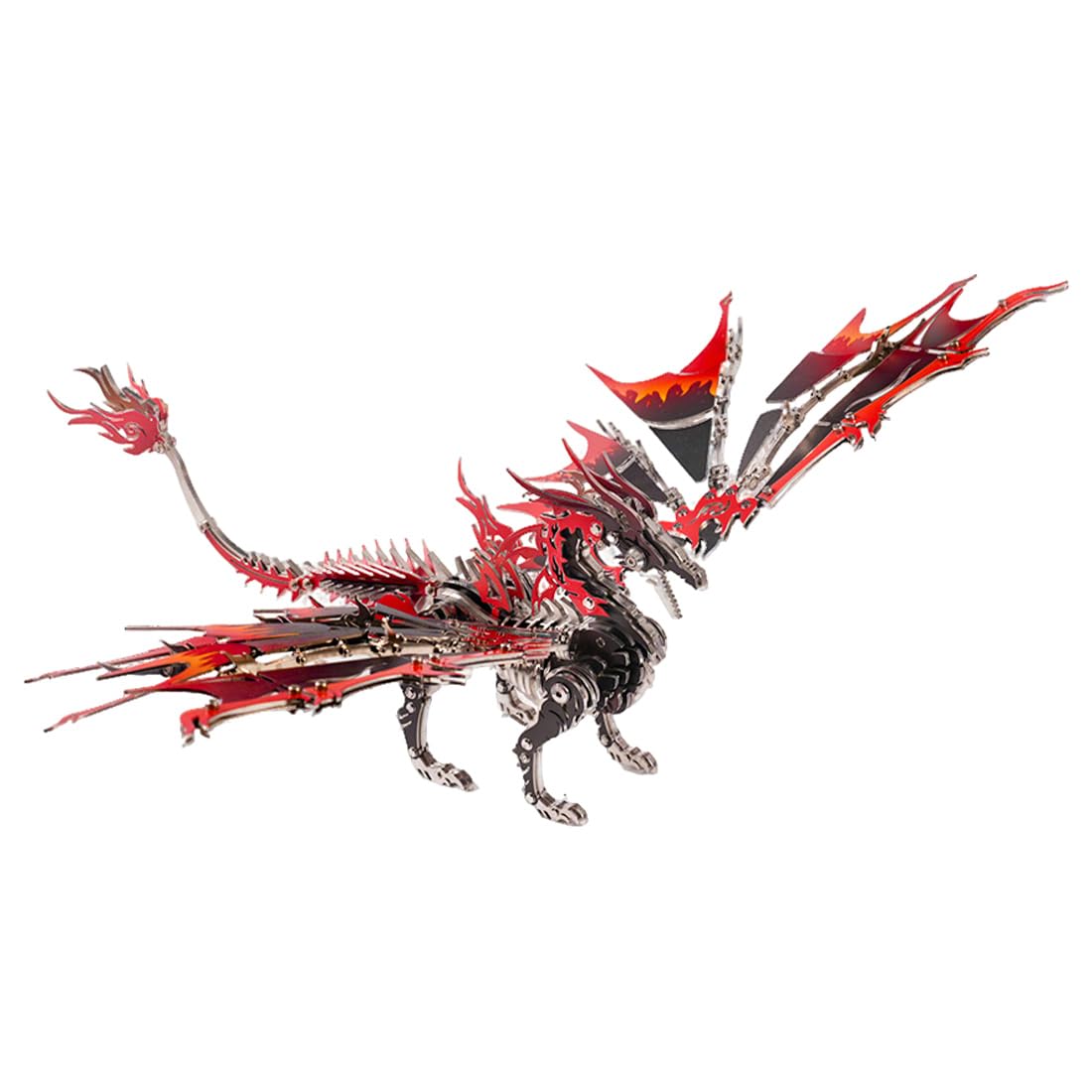 Fire Dragon 3D Metal Puzzle for Adult, Mechanical Dragon Metal Building Model Kit, Challenging Puzzle for Men and Fantasy Fans, Unique DIY Collectible or Creative Gift