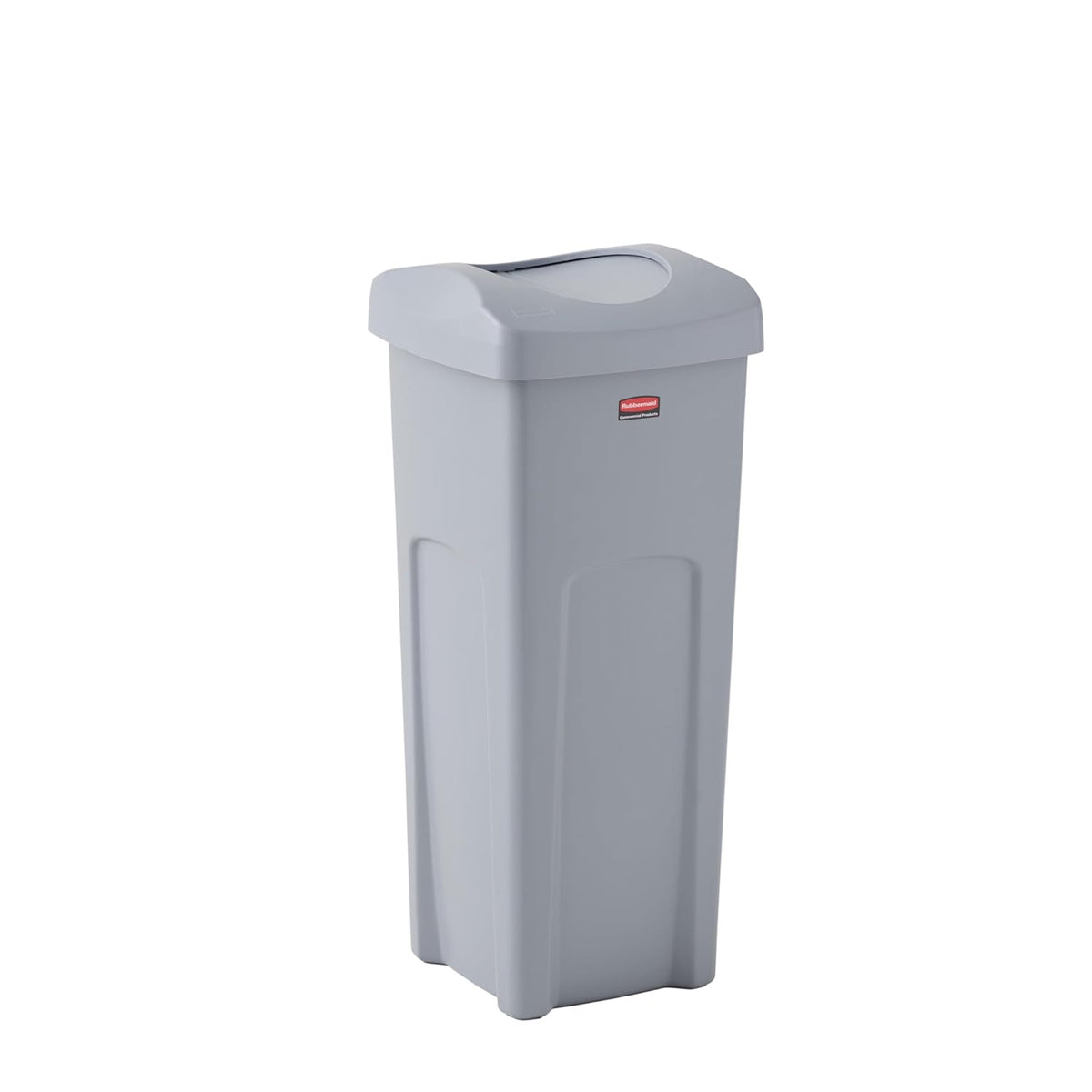 Rubbermaid Commercial Products Untouchable Trash Can with Lid, Gray, 23-Gal