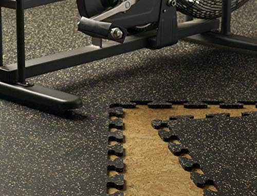American Floor Mats Sport 8mm Heavy Duty Rubber Flooring - Interlocking Rubber Tile (23" x 23") 10% Blue 5'9" x 7'8" Set (44 Square feet)