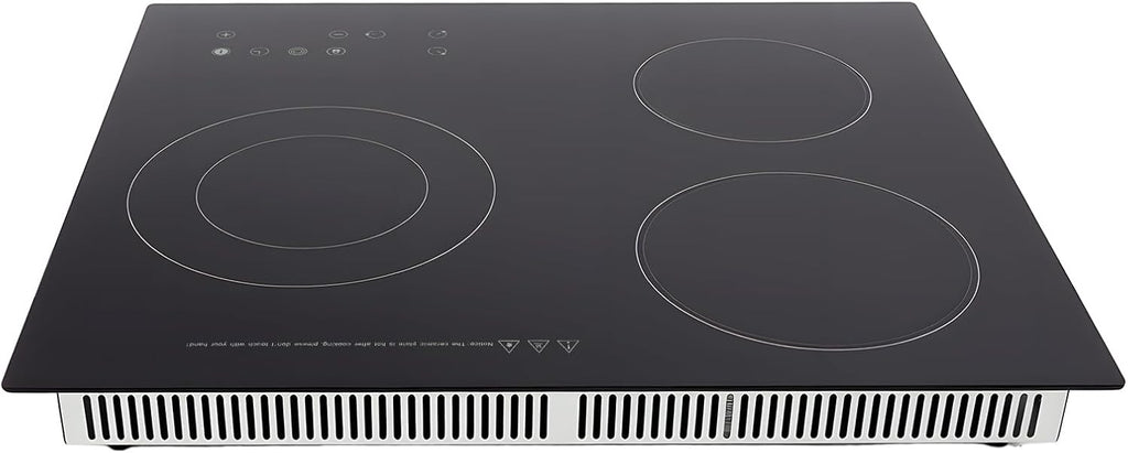 3 Burner Electric Cooktop 110V, 9 Heating Level, 23 Inch Portable Stove Cooktop with LED Display, Child Safety Lock and Timer Ideal for Kitchens, Hotels, Restaurants, and More (No Plug)