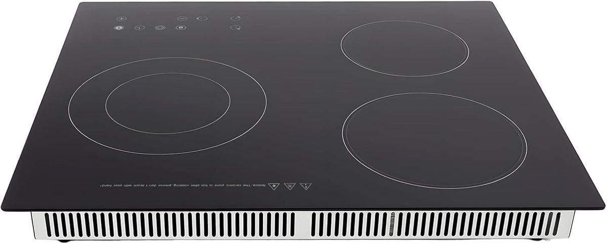 3 Burner Electric Cooktop 110V, 9 Heating Level, 23 Inch Portable Stove Cooktop with LED Display, Child Safety Lock and Timer Ideal for Kitchens, Hotels, Restaurants, and More (No Plug)