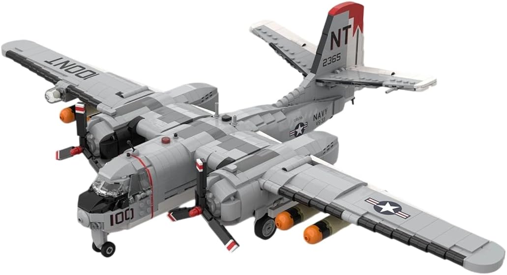 S-2 Fighter Jet Building Blocks Model, 1757PCS 1/35 Scale MOC Creative Plane Military Aircraft Model Display Set, Collectible Gifts Set for Adults