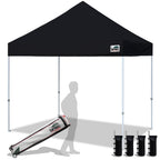 Eurmax USA 10x10ft Pop Up Canopy,Commercial Instant Tent for Outdoor Events,Patented No-Tip Rolling Storage Bag with 4 Sandbags,UV & Water Resistant,Heavy Duty Portable Shelter Gazebo,White