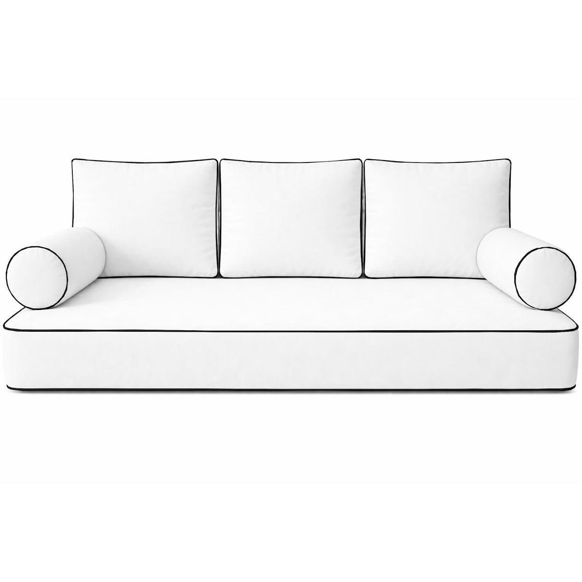 Cottington Lane 6 Piece Outdoor Daybed Cushion Cover Set, Twin Size Fitted 39" x 75" with 6" Deep Fit, Waterproof Indoor Daybed/Porch Swing Bed Mattress & Pillow Bolster Cushion Cover, Taupe