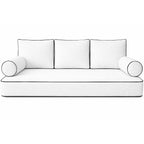 Cottington Lane 5 Piece Outdoor Daybed Cushion Cover Set, Twin Size Fitted 39" x 75" with 6" Deep Fit, Waterproof Indoor Daybed/Porch Swing Bed Mattress & Pillow Bolster Cushion Cover, Light Grey