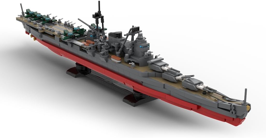 1/300 Scale Military WWII Japanese Heavy Cruiser Building Blocks Set for Adults, Collectible Army Model and Display Toys Gifts (1539PCS)