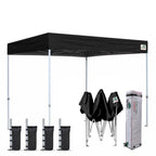 Eurmax USA 10x10ft Pop Up Canopy,Commercial Instant Tent for Outdoor Events,Patented No-Tip Rolling Storage Bag with 4 Sandbags,UV & Water Resistant,Heavy Duty Portable Shelter Gazebo,White