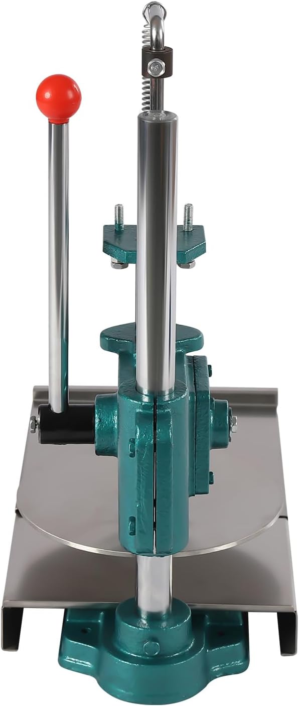 Manual Pizza Dough Press Machine Stainless Steel Pizza Presser Thickness Adjustable 24cm/9.5in for Making Hand Pies Meatloaf Pizza