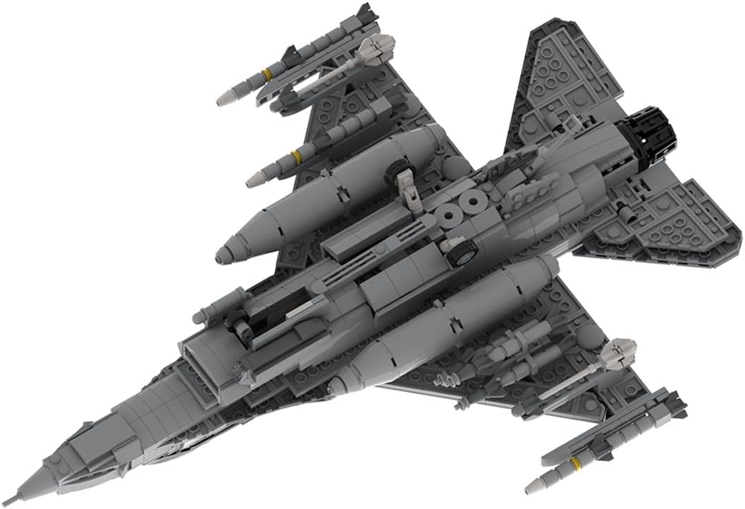 FunXylophy F-16C Fighter Jet Building Block Set, Military Army Airplane Building Bricks, Airplane Jet Model Collection Gift for Military Enthusiasts(1101PCS)