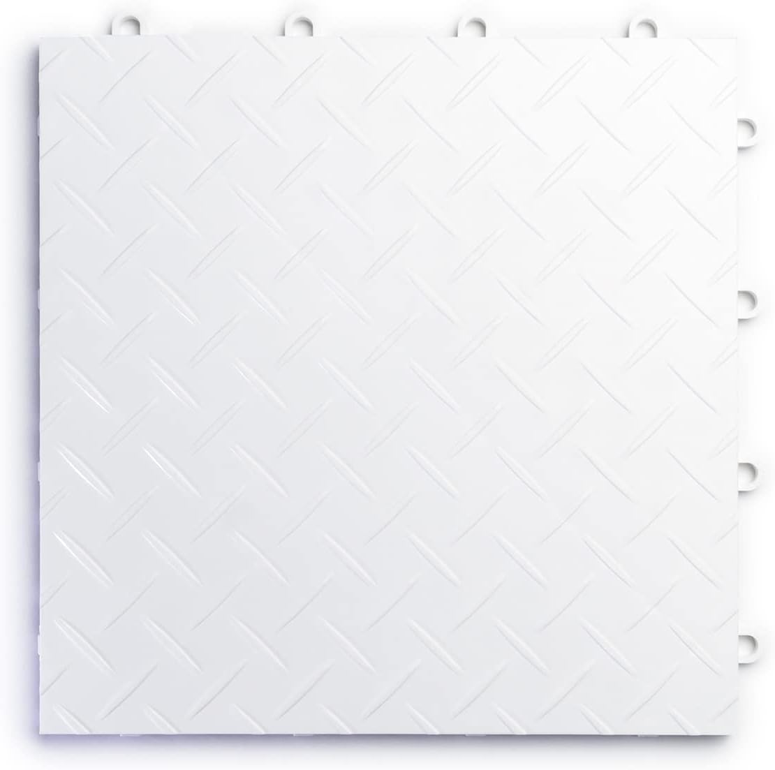 SnapLock RaceDeck Diamond 12"x12" Interlocking Garage Tiles, 24pk, White