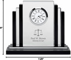 Executive Gift Shoppe Lawyer Personalized Step Design Premier Crystal Clock
